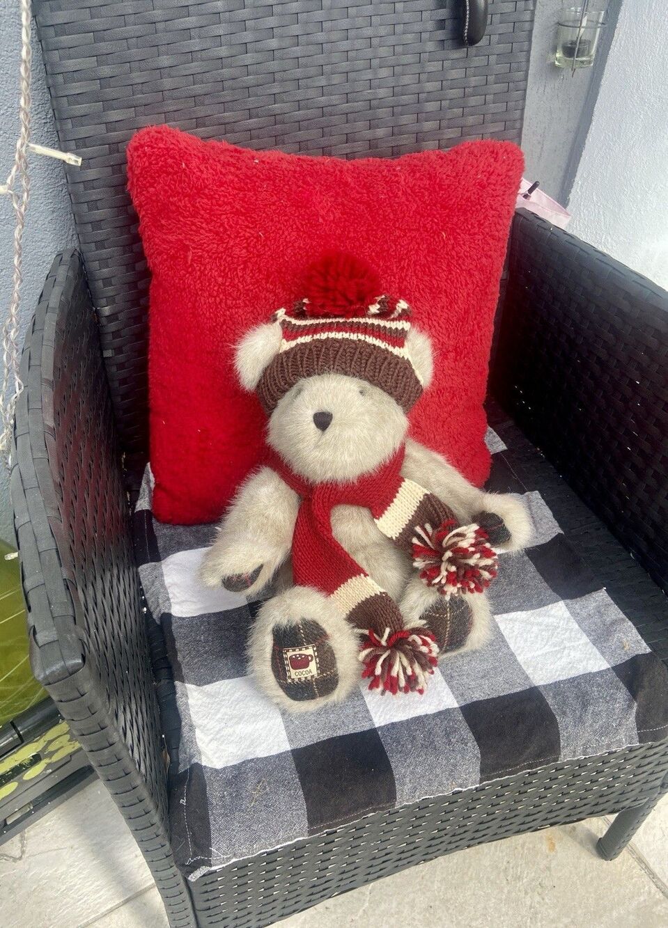 Boyds Bear Holiday Cocobeary Stuffed Teddy Bear Animal Plush14" Plaid Paws 1998